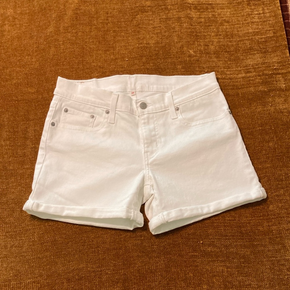 Levi's White Jean Shorts Classic Denim Style